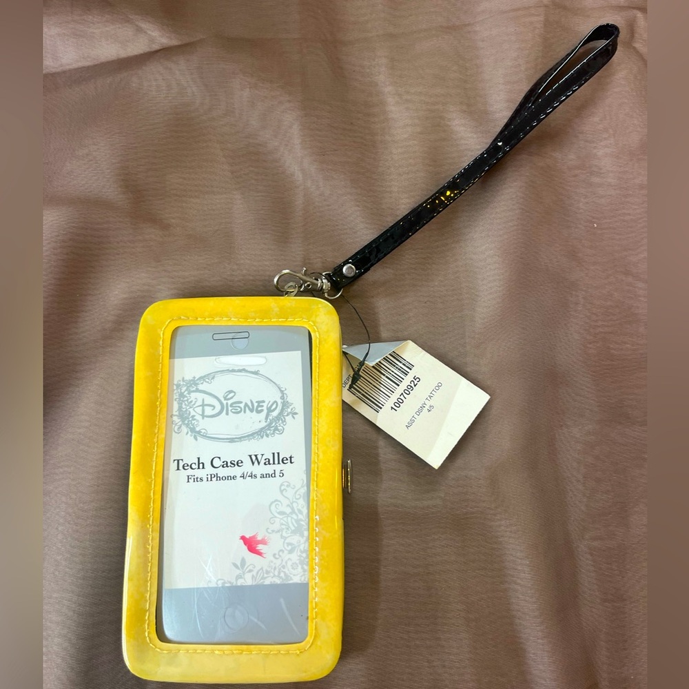 Disney Yellow iPhone Case Wallet with Strap